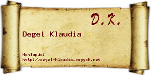 Degel Klaudia névjegykártya
